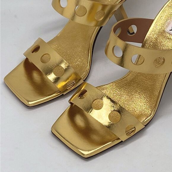 Alaia Perforated Metallic Square Toe Mules Sandal size 40.5 - Picture 8 of 12